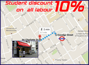 Small direction map from goodge street tube station to L.K.Computers Ltd